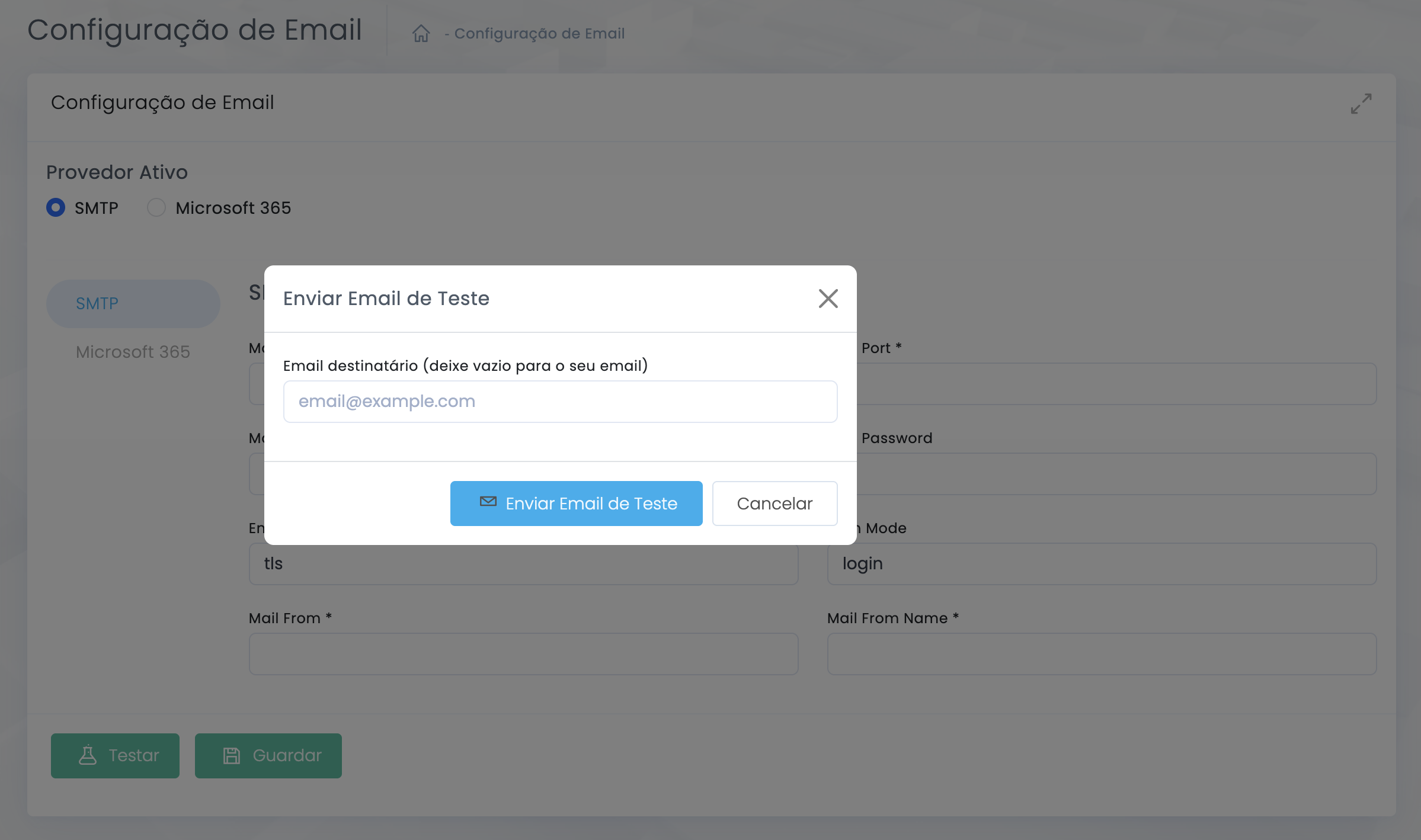 Step 5 of the Microsoft 365 setup back in Studio with the form filled in